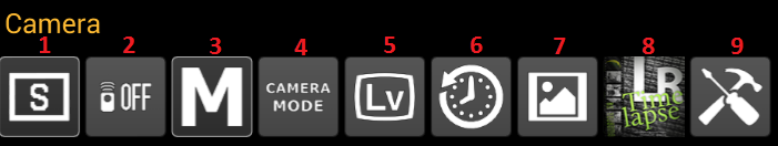 Camera category buttons